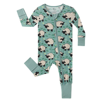 Lamb Anti Slip Zipper Footie/ Romper