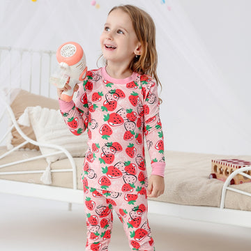 Strawberry Long Sleeve Two Piece Pajama Set