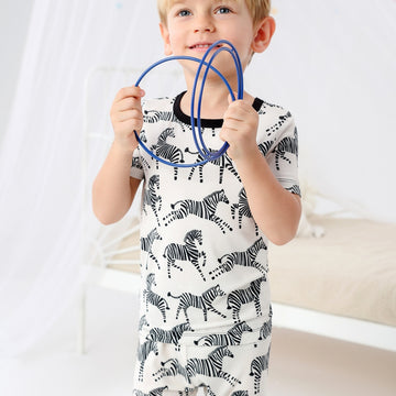 Zebras Short Sleeve Two Piece Pajama Set
