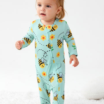 Bee Zipper Footie