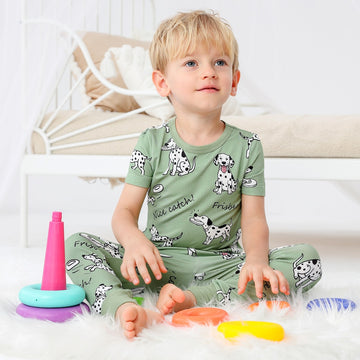 Dalmatian Dog Short Sleeve Two Piece Pajama Set