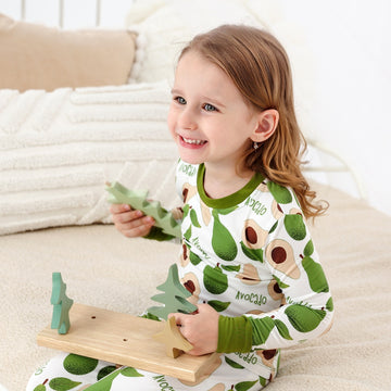 Avocado Long Sleeve Two Piece Pajama Set